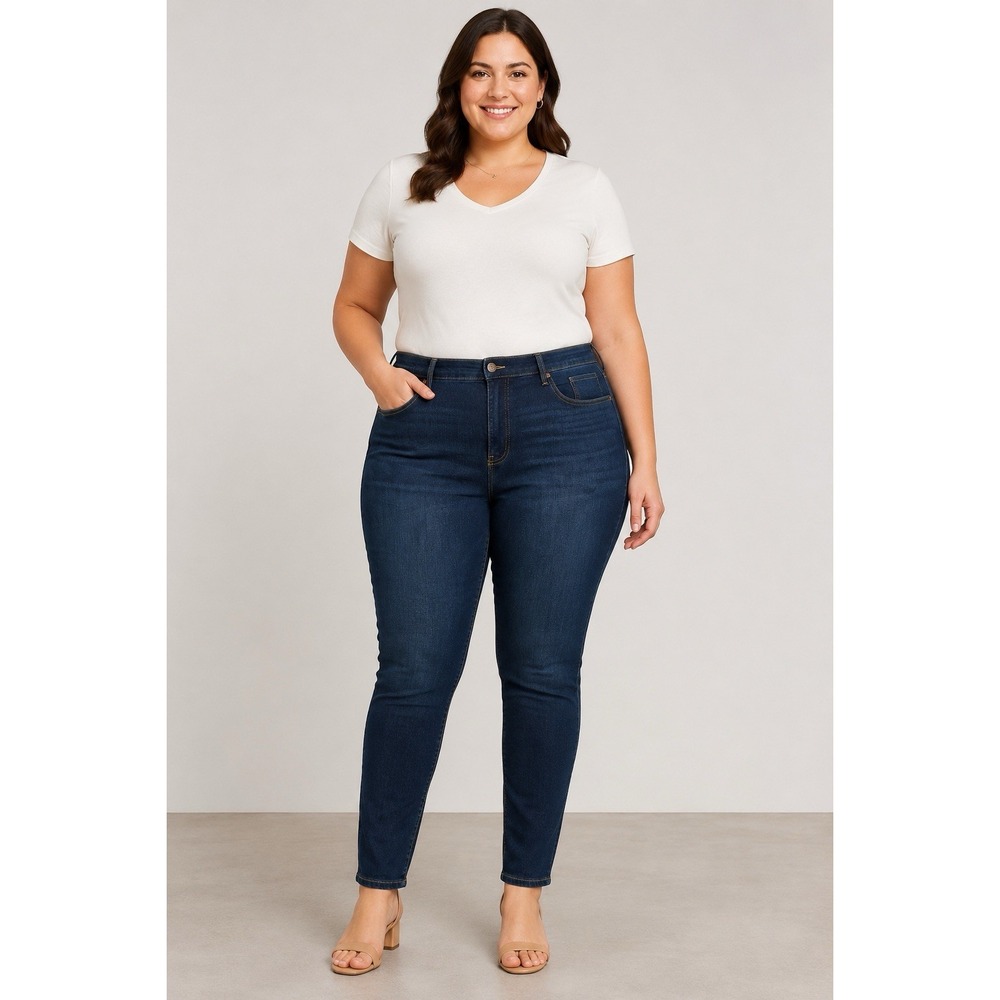 M Jeans by Maurices 18W Regular High Rise Skinny Jeans Dark Wash Stretch Denim